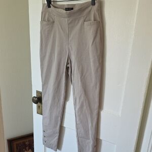 Counterparts Light Taupe Skinny Ankle Pants with Button Trim